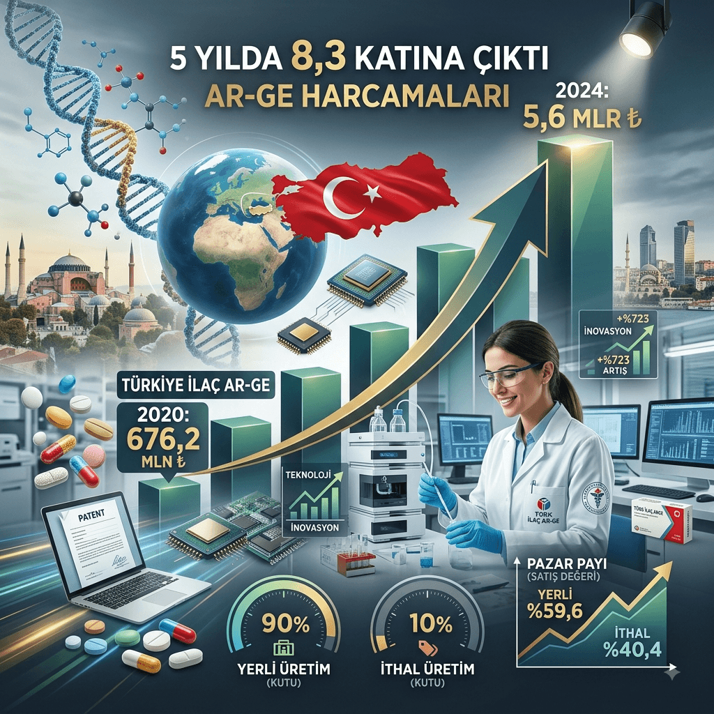 İlaç Sektöründe AR-GE Atağı: Harcamalar 5 Yılda 8,3 Kat Artarak 5,6 Milyar TL'ye Çıktı