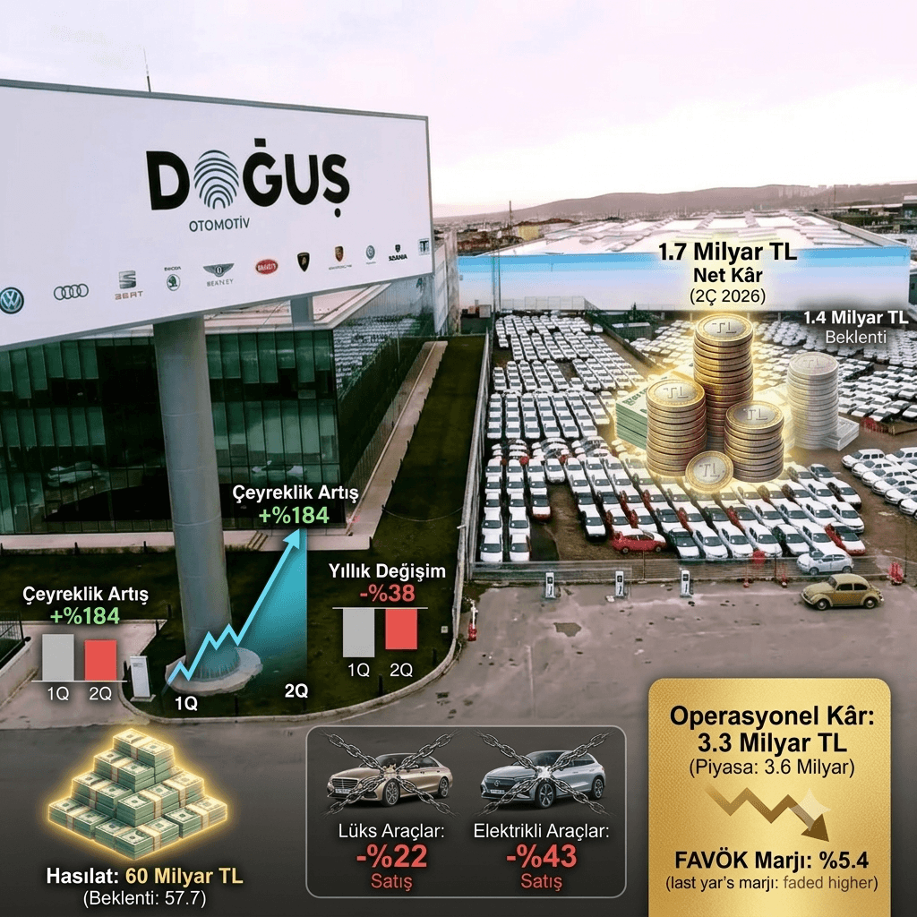 Doğuş Otomotiv’den Beklentiyi Aşan Kâr: 2026’nın 2. Çeyreğinde 1,7 Milyar TL Net Kâr