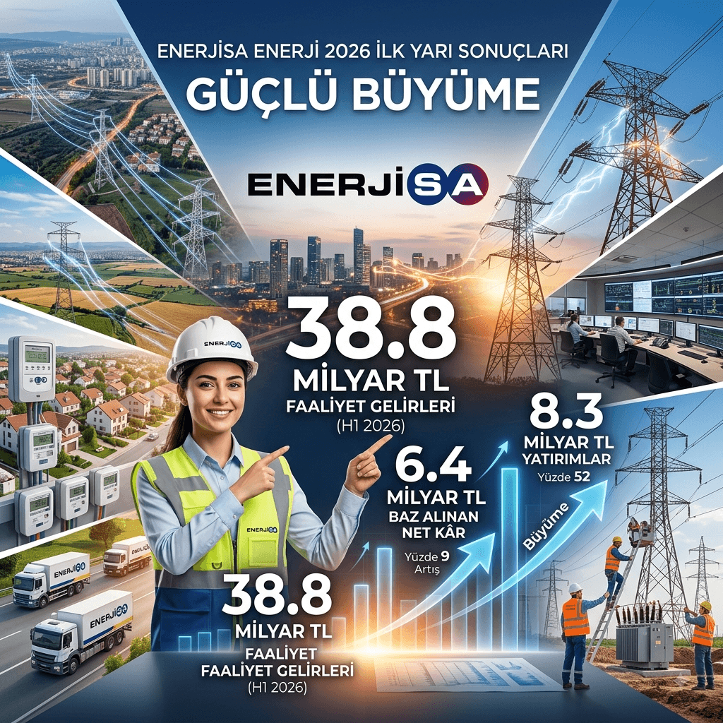 Enerjisa Enerji’den güçlü finansal sonuçlar: Faaliyet geliri 38,8 milyar TL’ye, net kâr 6,4 milyar TL’ye yükseldi
