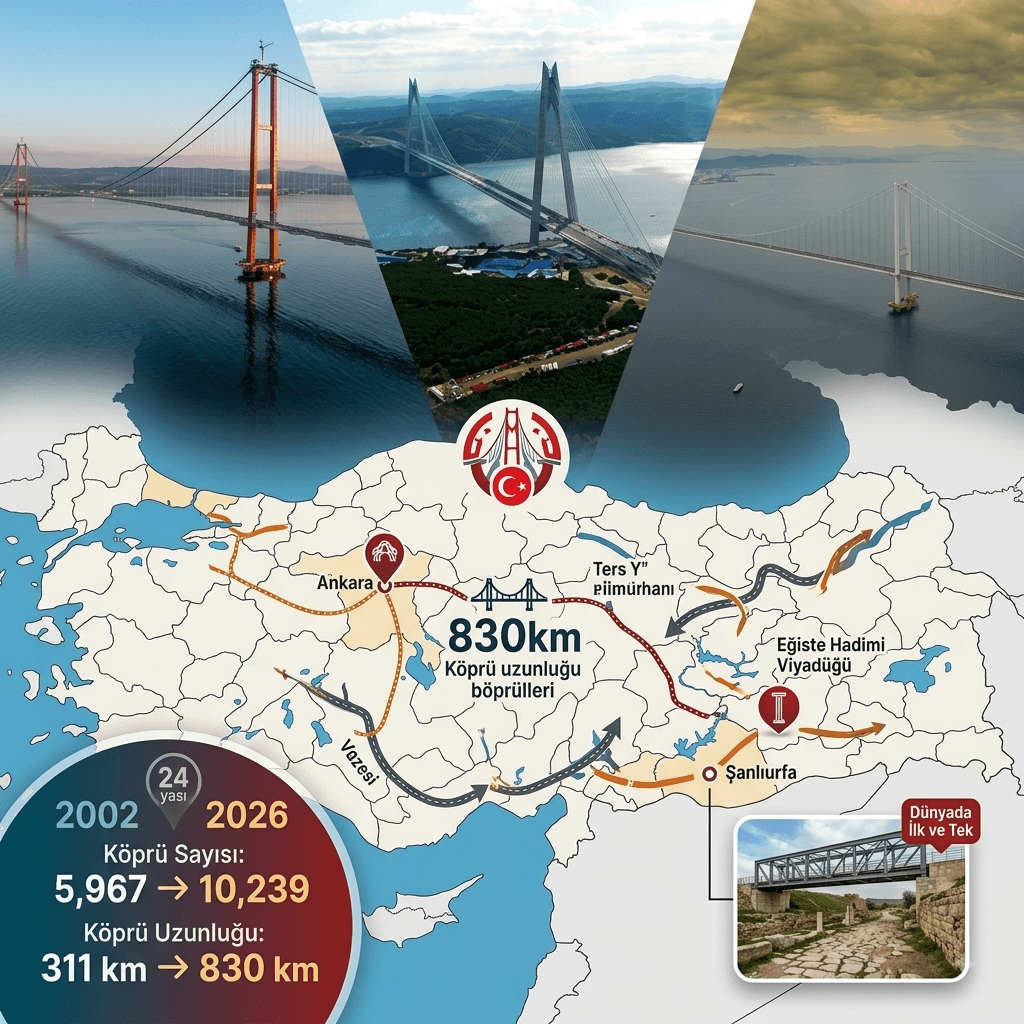 Türkiye'de Köprü Sayısı 10 Bin 239'a Ulaştı: 24 Yılda 4 Bin 272 Yeni Köprü İnşa Edildi