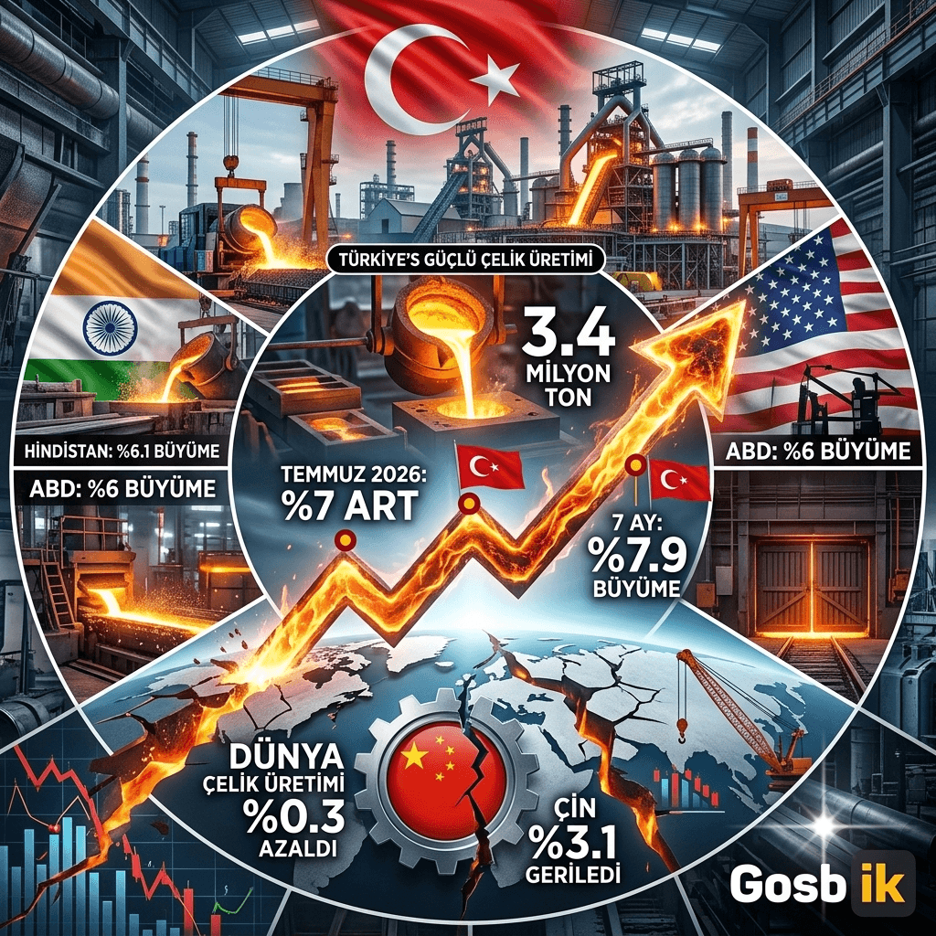 Türkiye’den Çelikte Güçlü Performans: Ham Çelik Üretimi Temmuzda Yüzde 7 Arttı