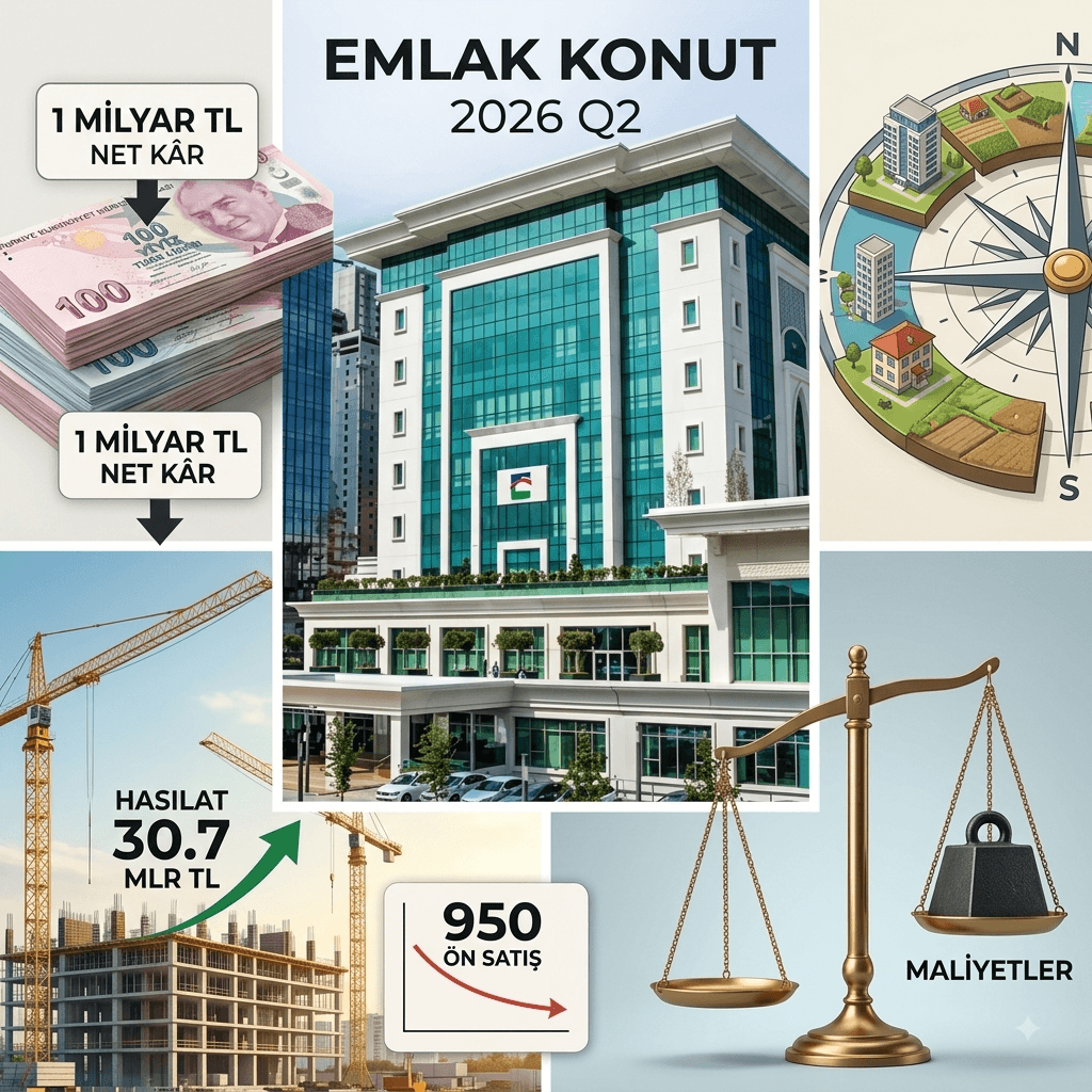 Emlak Konut'un Net Kârı İkinci Çeyrekte 1 Milyar TL Oldu: Yıllık Bazda Sert Geriledi