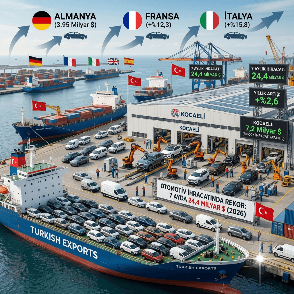 Otomotiv İhracatında Rekor: 7 Ayda 24,4 Milyar Dolara Ulaşıldı