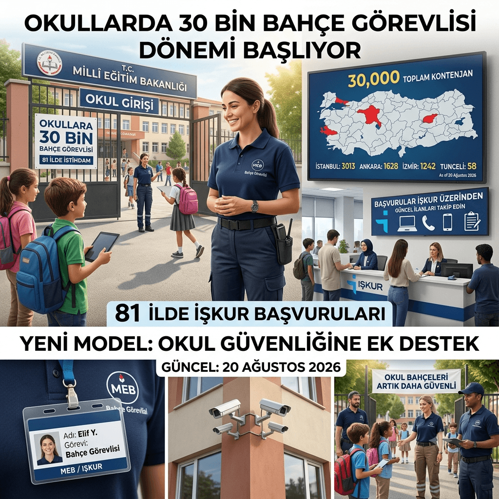 Okullara 30 Bin Personel Alımı: 81 İlin Kontenjanı Belli Oldu, Başvurular İŞKUR’dan Yapılacak