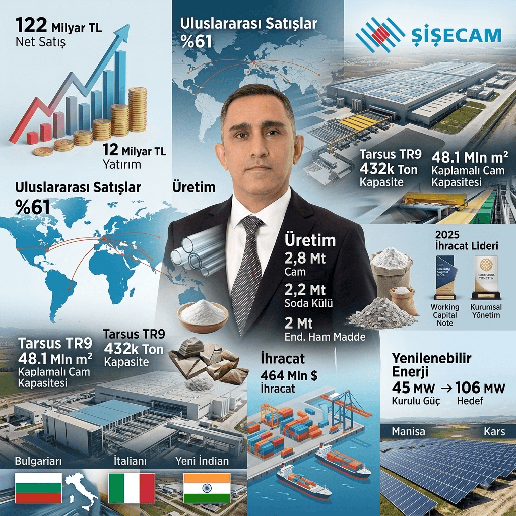 Şişecam’dan 122 Milyar TL’lik İlk Yarı Performansı: 12 Milyar TL Yatırım ve 464 Milyon Dolarlık İhracat