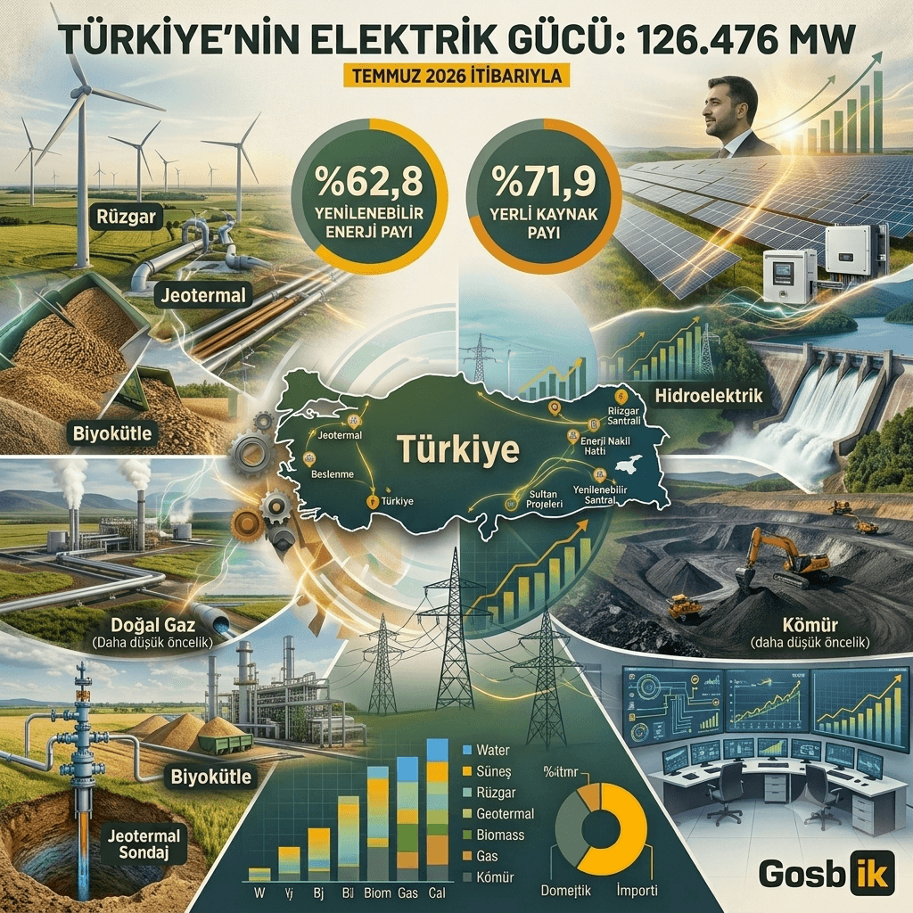 Türkiye’nin Enerji Gücü Rekor Seviyede: Elektrik Kurulu Gücü 126 Bin 476 Megavata Ulaştı