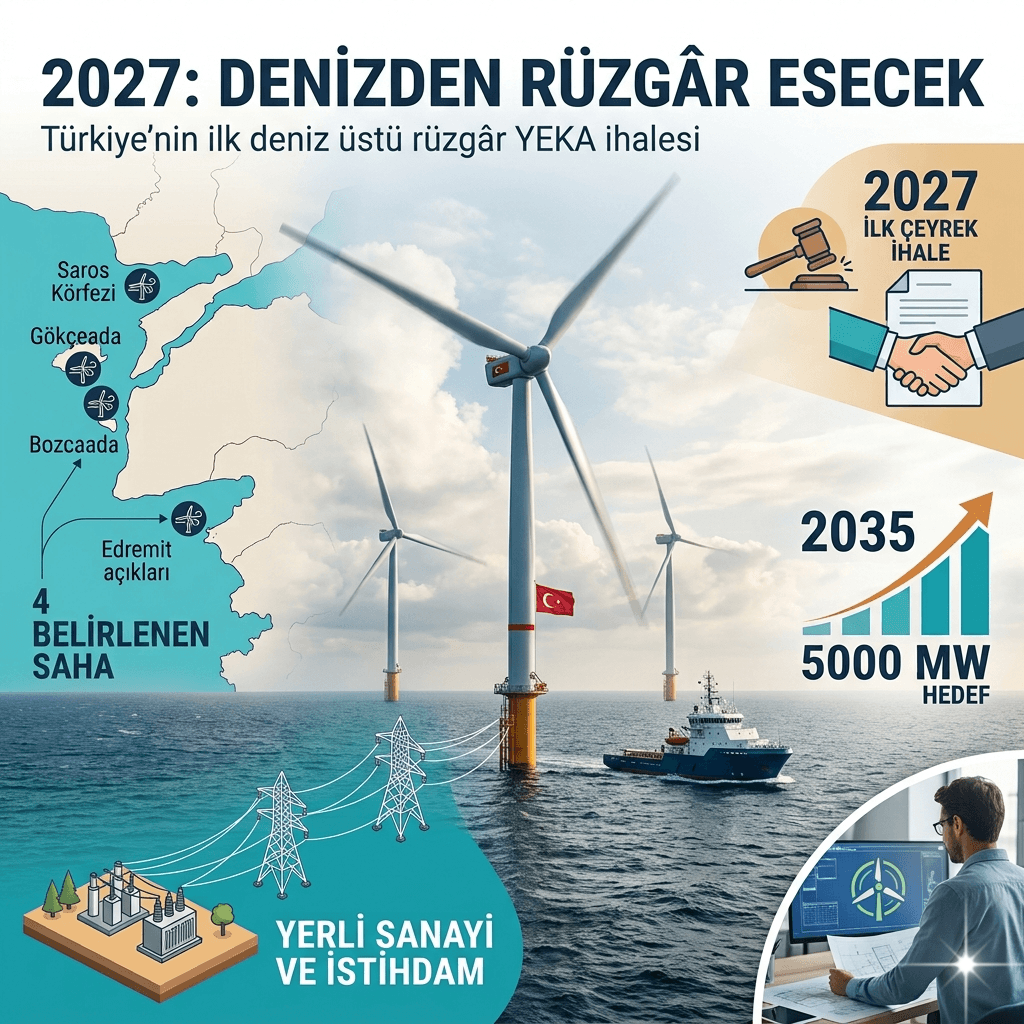 Türkiye İlk Deniz Üstü Rüzgâr YEKA İhalesine Hazırlanıyor: 2035 Hedefi 5 Bin MW