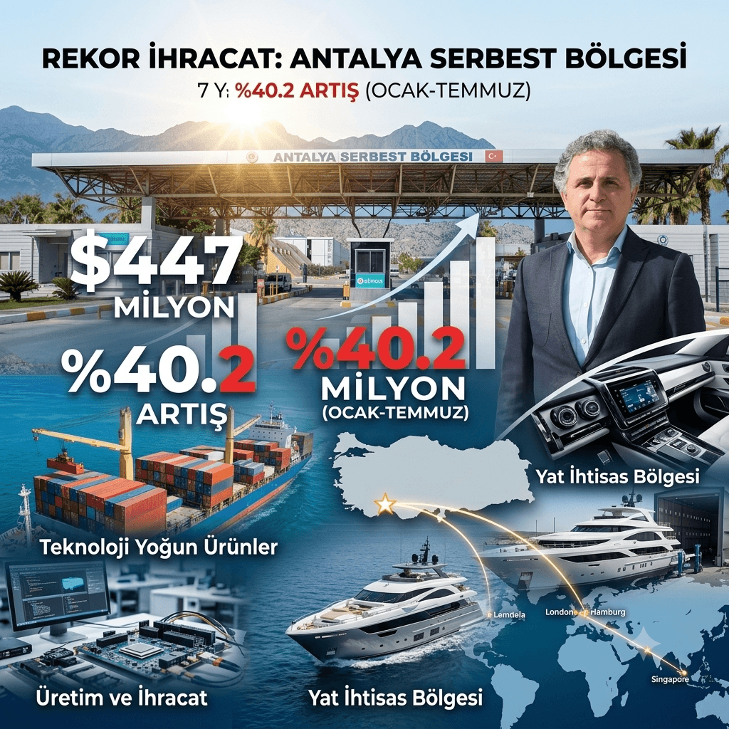 Antalya Serbest Bölgesi İhracatta Rekor Kırdı: 7 Ayda 447 Milyon Dolara Ulaştı