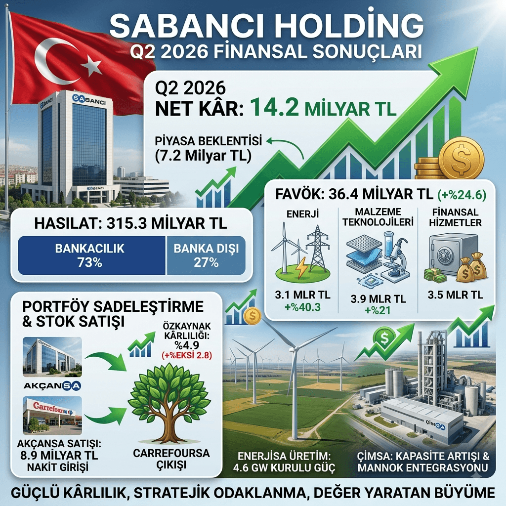 Sabancı Holding’den Beklentileri Aşan Kâr: 2026’nın 2. Çeyreğinde 14,2 Milyar TL