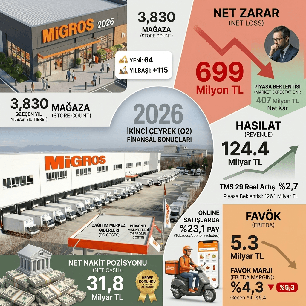 Migros’un 2026 İkinci Çeyrek Sonuçları: 699 Milyon TL Net Zarar, 124,4 Milyar TL Hasılat