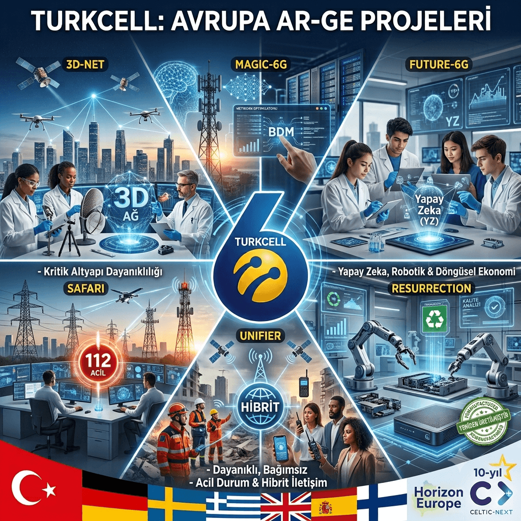Turkcell'den Avrupa'da 6G ve yapay zeka atağı: 6 uluslararası AR-GE projesinde yer alacak
