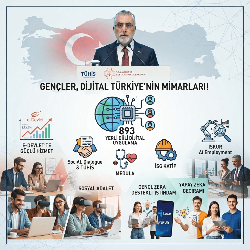 Bakan Işıkhan'dan Dijital Dönüşüm Vurgusu: 893 Yerli Uygulama, Yapay Zekâ Destekli İstihdam ve Gençlere Yeni Fırsatlar