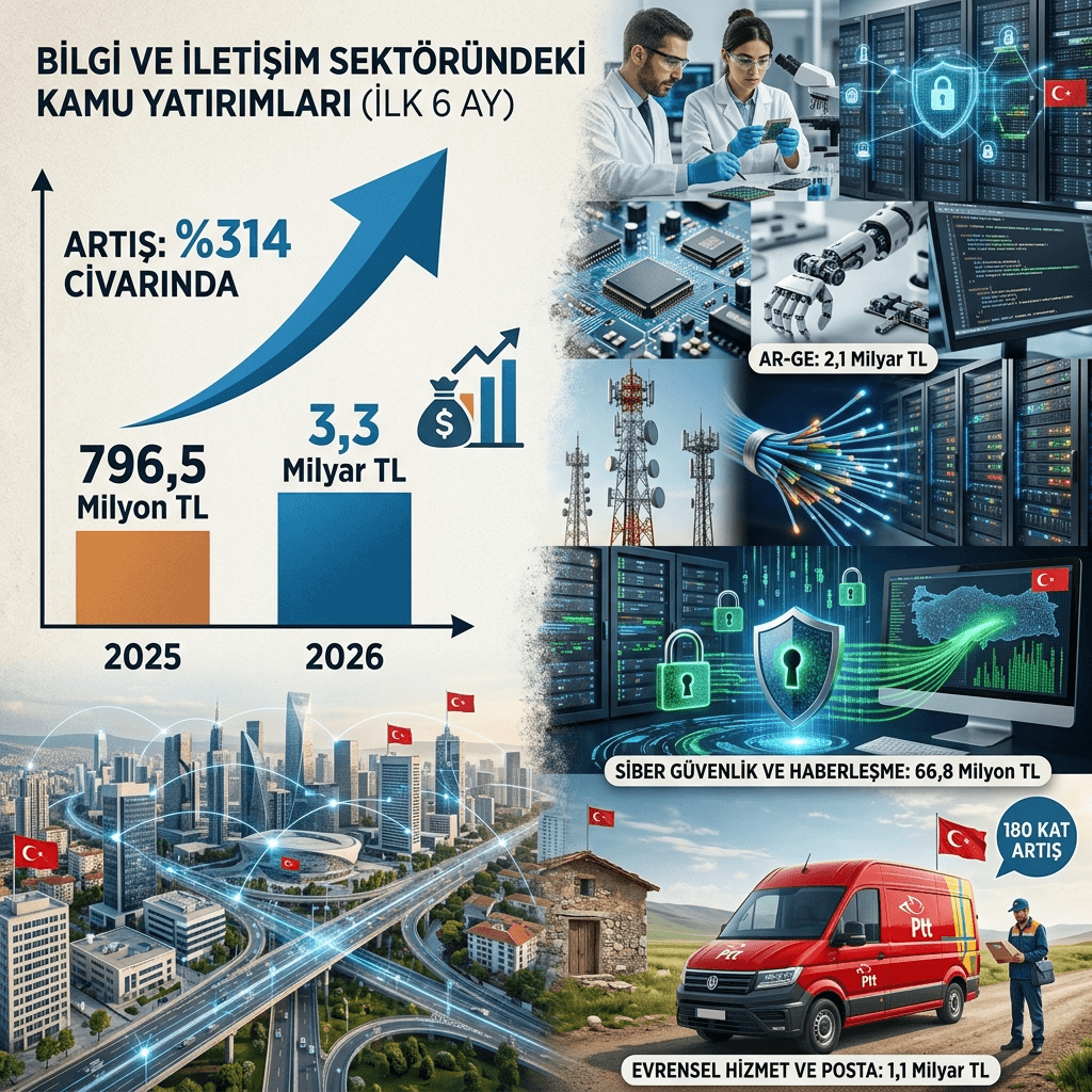 Bilgi ve İletişim Sektörüne Kamu Yatırımı Rekor Kırdı: İlk 6 Ayda 3,3 Milyar TL’ye Ulaştı