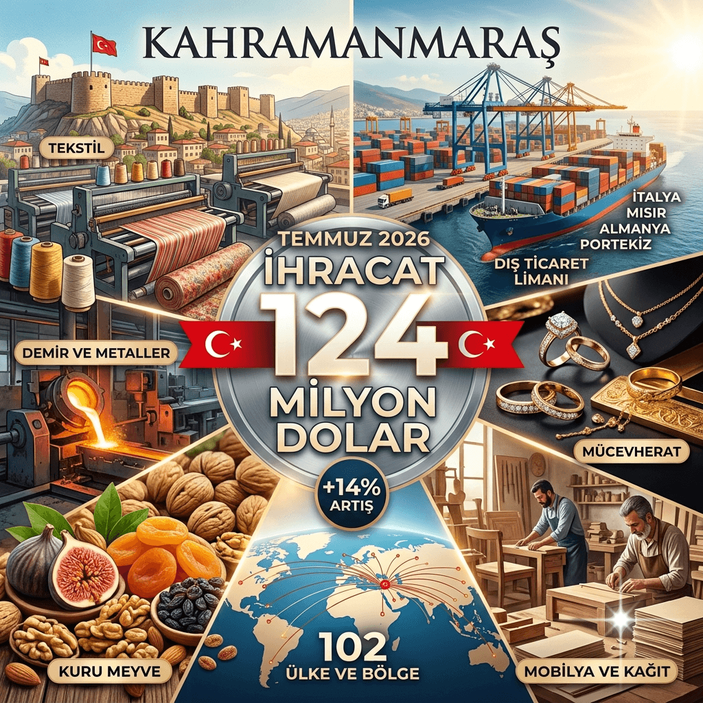 Kahramanmaraş'ın Temmuz İhracatı Yüzde 14 Arttı: 124 Milyon Dolara Ulaştı