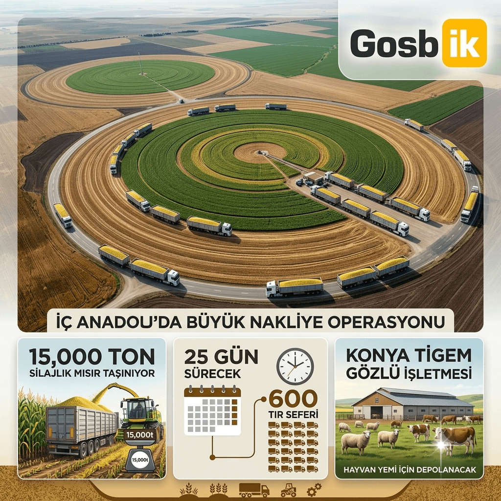 TİGEM Konya’da Dev Tarım Operasyonu Başlıyor: 15 Bin Ton Mısır 600 TIR’la Taşınacak