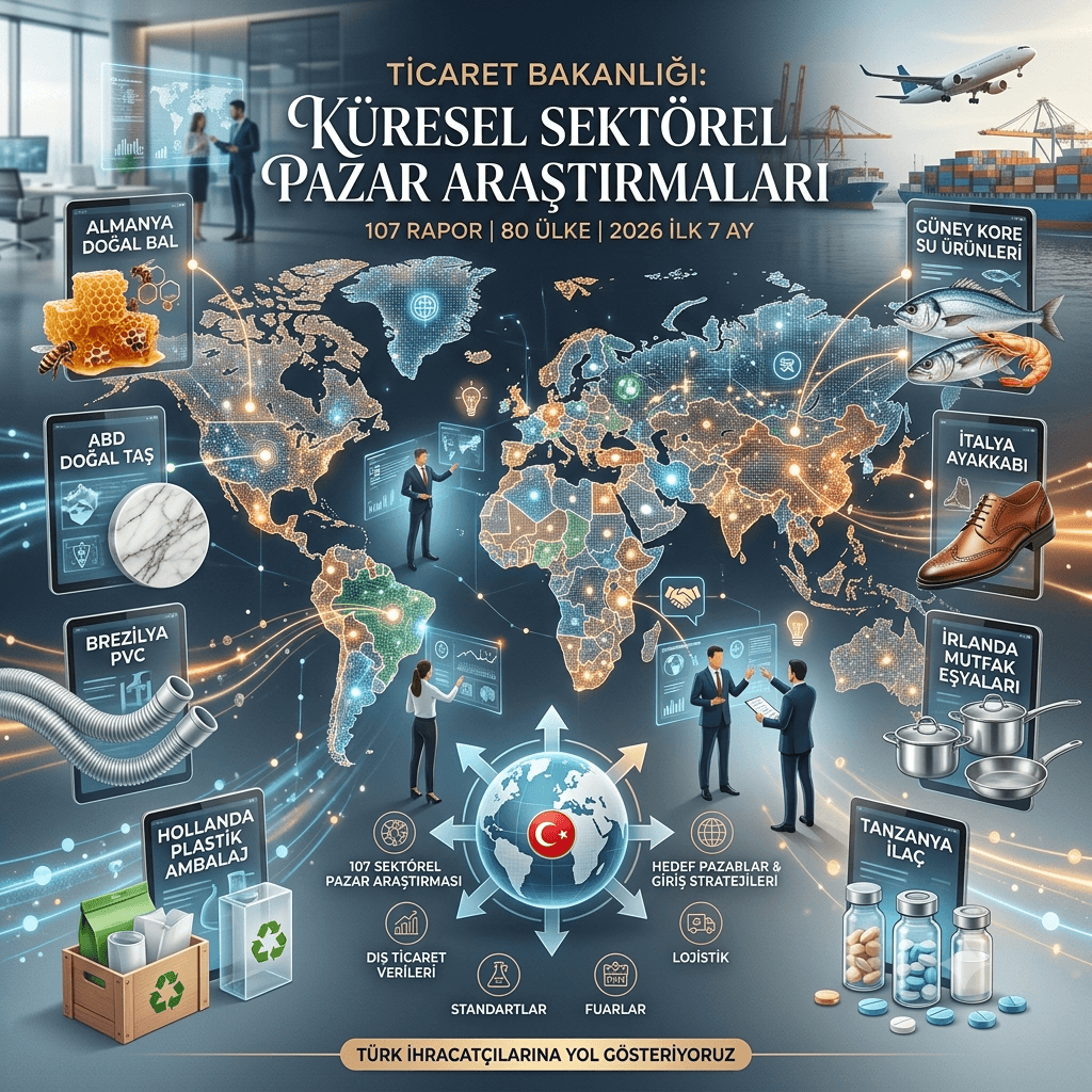 Ticaret Bakanlığı 80 Ülke İçin 107 Sektörel Pazar Araştırması Hazırladı: İhracatçılara Yeni Fırsatlar