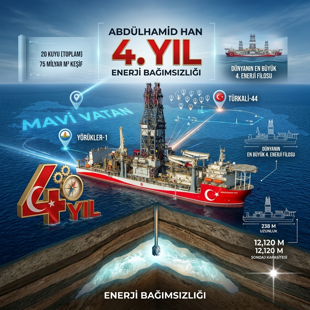 Abdülhamid Han Sondaj Gemisi 4 Yaşında: 20 Kuyuda Görev Aldı, 75 Milyar Metreküplük Keşfe Katkı Sağladı
