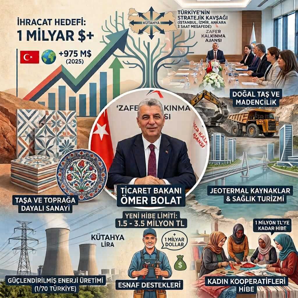 Kütahya İhracatında 1 Milyar Dolar Hedefi: Ömer Bolat’tan Esnafa 100 Milyon Liralık Destek