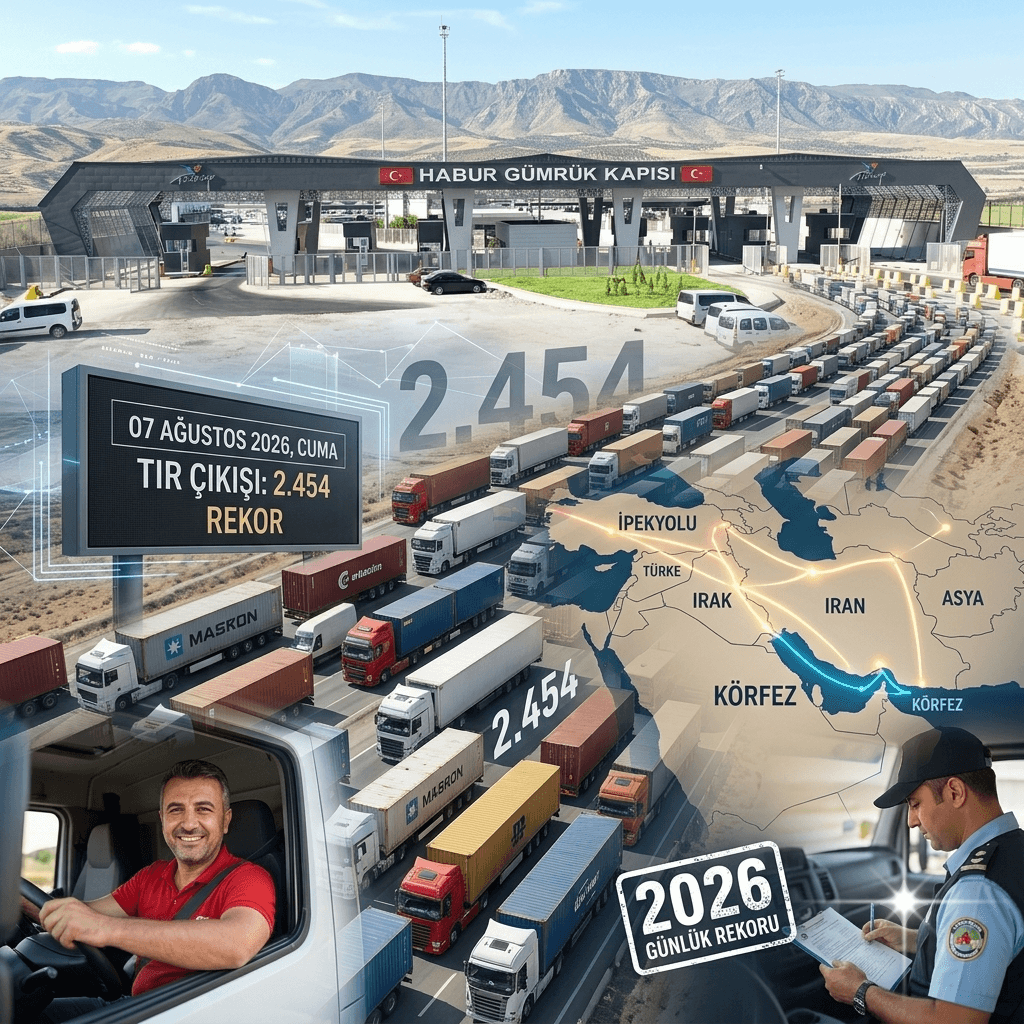 Habur Gümrük Kapısı'nda TIR Rekoru: Bir Günde 2.454 TIR Çıkışı Gerçekleşti