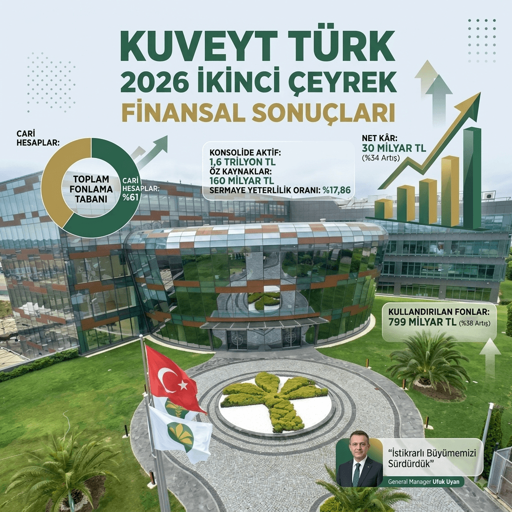 Kuveyt Türk’ten 2026’nın İkinci Çeyreğinde 30 Milyar TL Net Kâr: Kârı Yüzde 34 Arttı