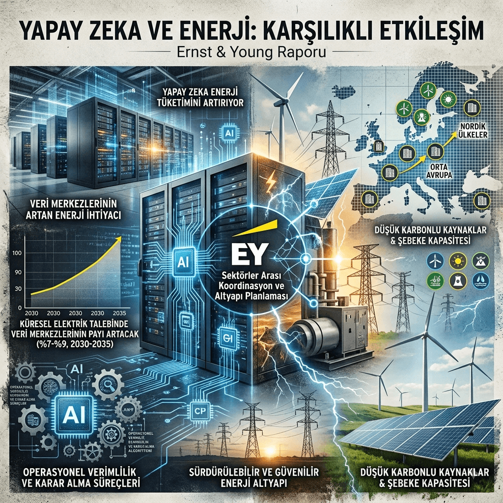 Ernst & Young Raporu: Yapay Zeka Enerji Talebini Hızla Artırıyor, Veri Merkezleri 2030'da 226 GW'a Ulaşabilir