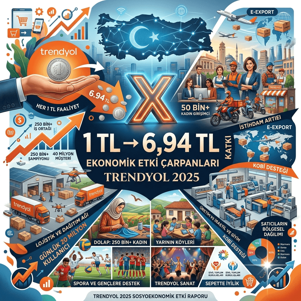 Trendyol'un Türkiye Ekonomisine Etkisi Büyüyor! Her 1 Liralık Faaliyet 6,94 Liralık Değer Üretti