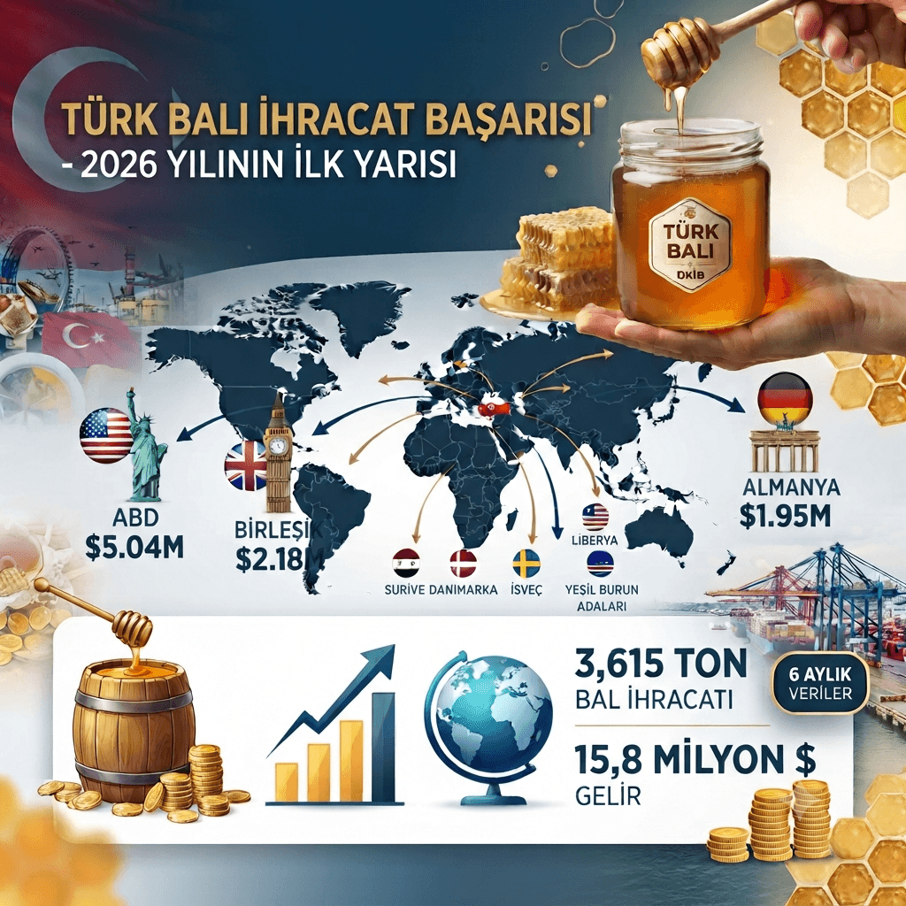 Türk Balı İhracatında Güçlü Yükseliş! İlk 6 Ayda 37 Ülkeye 15,8 Milyon Dolarlık Satış