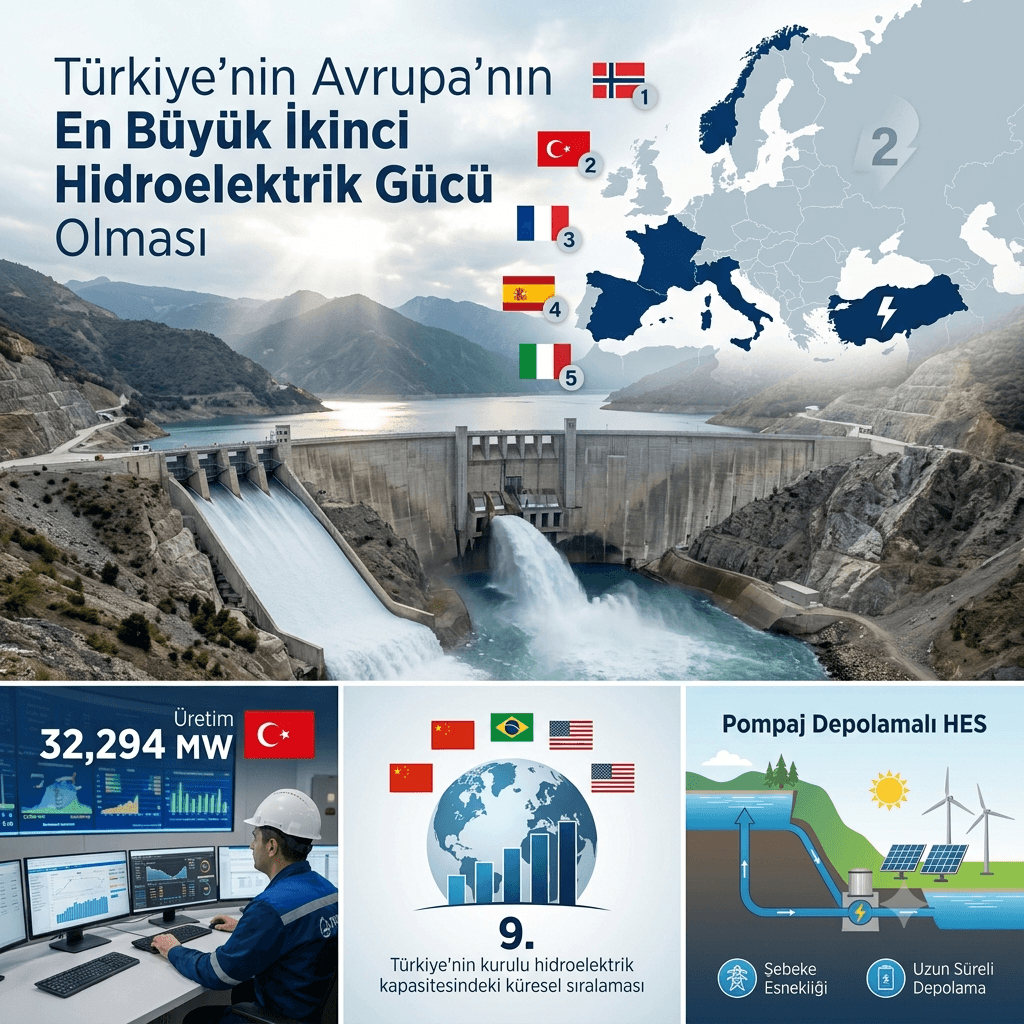 Türkiye Hidroelektrikte Avrupa İkincisi Oldu! 32 Bin MW’ı Aşan Dev Kurulu Güçle Küresel Zirveye Yükseldi