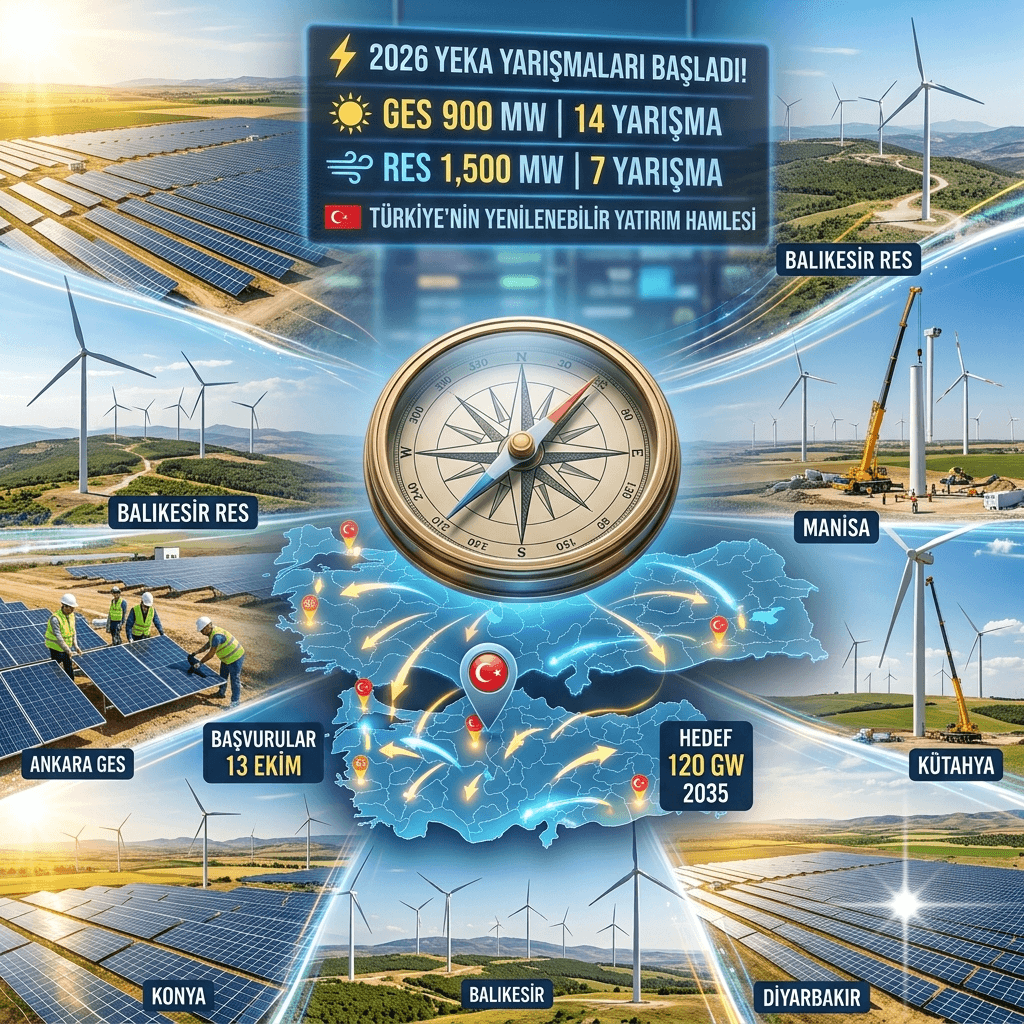 Türkiye'de Yenilenebilir Enerjide Dev Hamle! 2.400 MW'lık YEKA Yarışmaları Başladı, Güneş ve Rüzgârda Yeni Yatırım Dönemi
