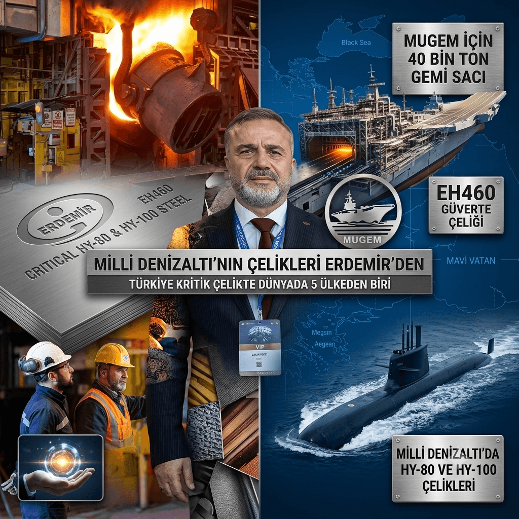 Milli Denizaltının Çeliği Erdemir’den: Türkiye Kritik Denizaltı Çeliğini Üreten 5 Ülkeden Biri Oldu