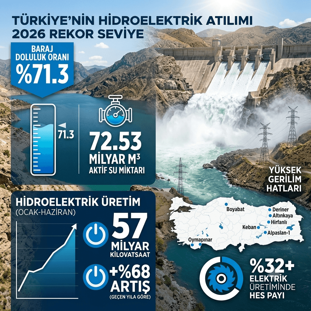 Barajlar Doldu, HES Üretimi Rekor Kırdı! Türkiye'nin Elektrik Üretiminde Tarihi Sıçrama
