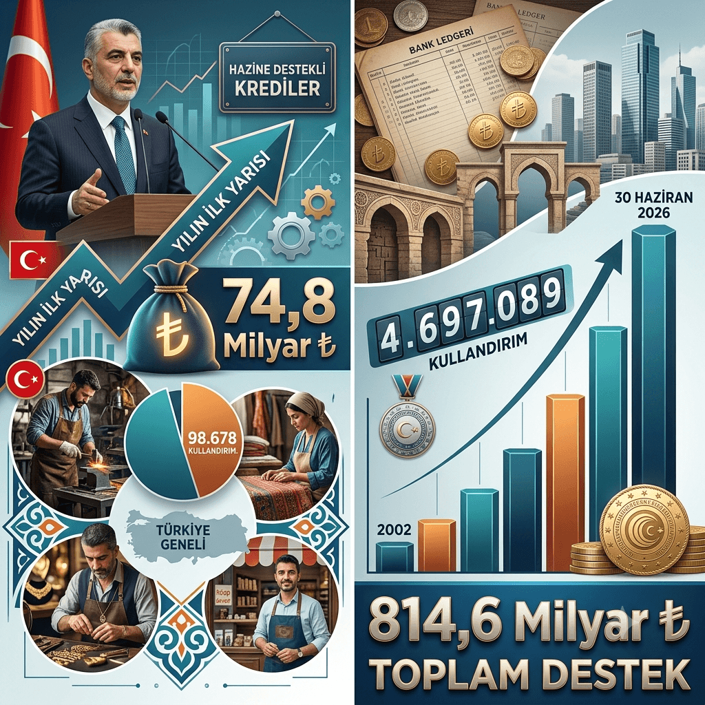 Esnaf ve Sanatkâra 2026'nın İlk Yarısında 74,8 Milyar Liralık Finansman Desteği