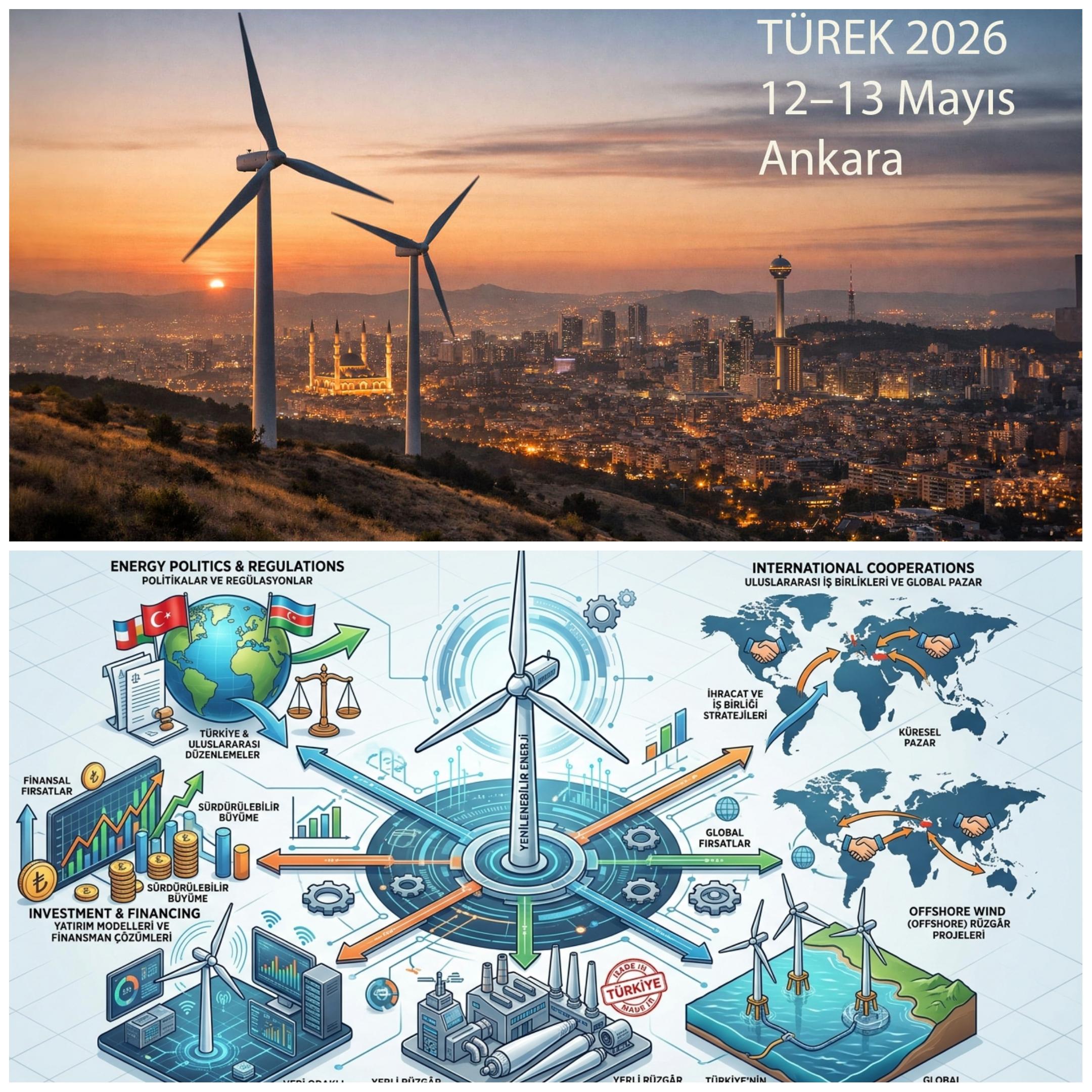 15. Türkiye Rüzgar Enerjisi Kongresi (TÜREK 2026) 12–13 Mayıs’ta Ankara’da: Yenilenebilir Enerji, Offshore Rüzgar, Yatırım Fırsatları ve COP31 Öncesi Stratejik Planlar