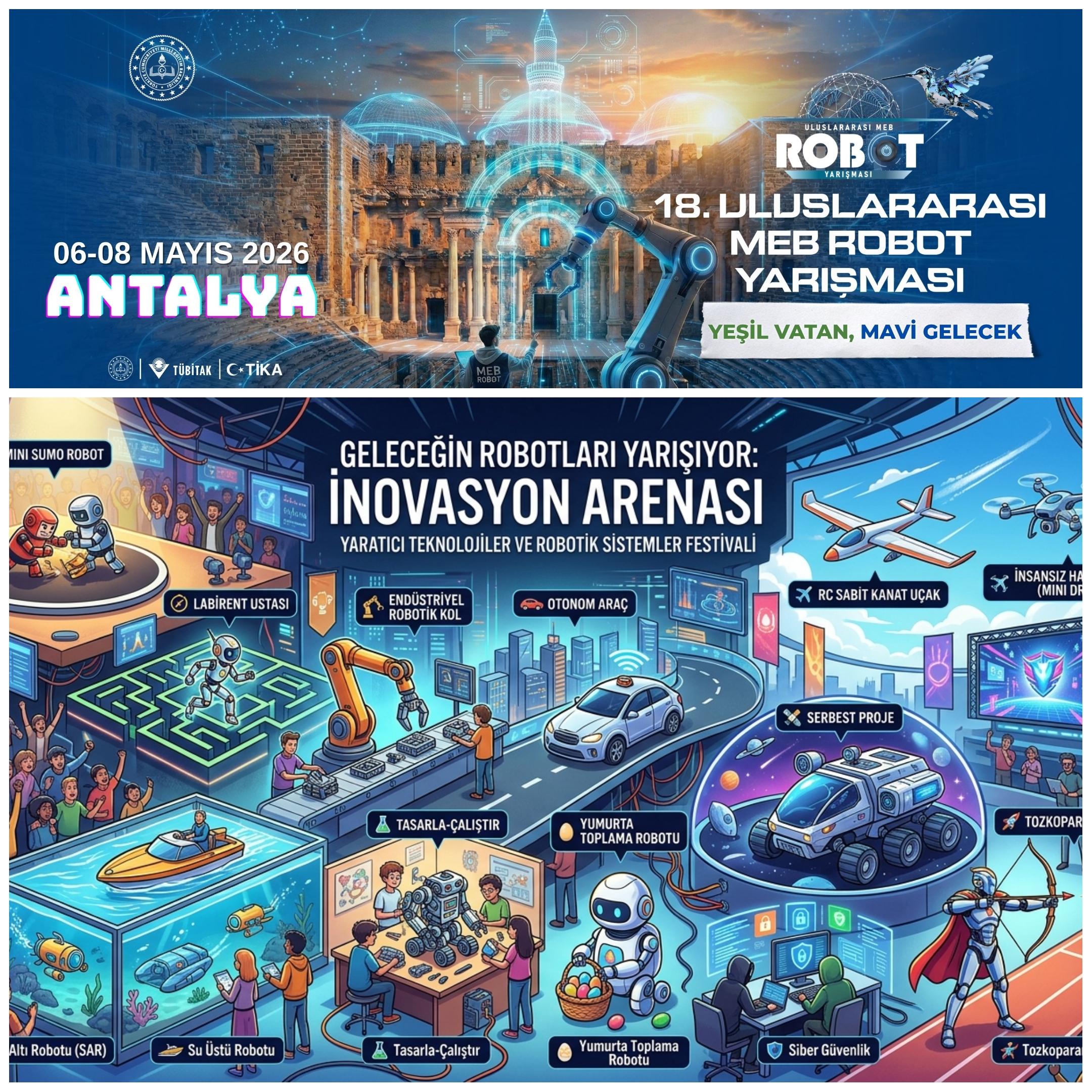 18. Uluslararası MEB Robot Yarışması Başlıyor: Genç Mucitler Antalya’da Teknoloji İçin Yarışacak