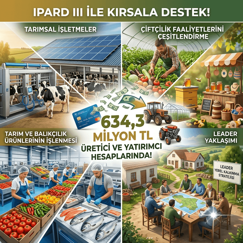 IPARD III'le Üreticiye 634,3 Milyon TL Hibe Desteği! Temmuz Ödemeleri Hesaplara Yatırıldı
