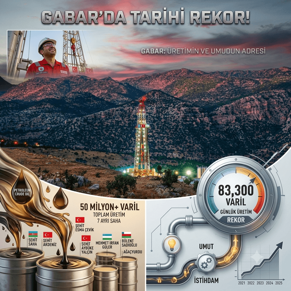 Gabar'da Tarihi Rekor! Günlük Petrol Üretimi 83 Bin 300 Varile Ulaştı, 50 Milyon Varil Eşiği Aşıldı