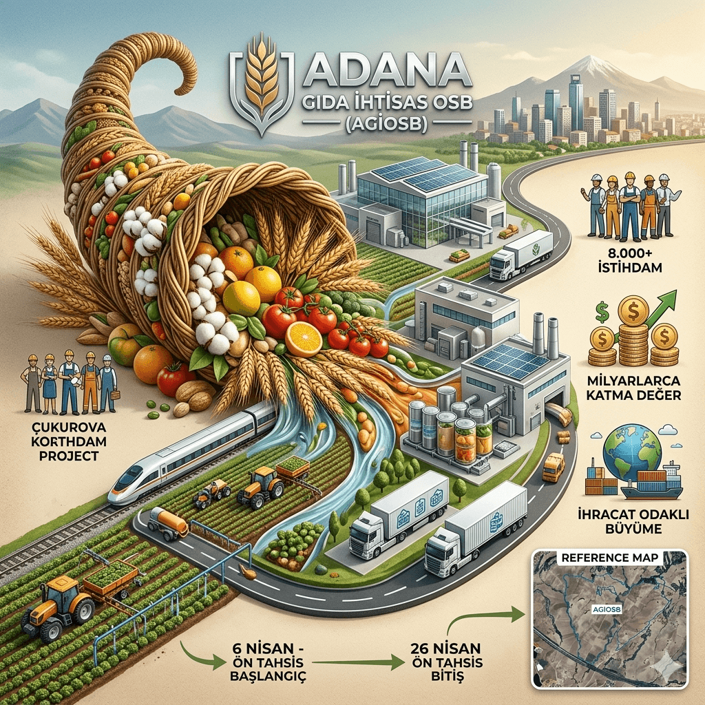 Adana’da Dev Gıda OSB Hamlesi: Ön Tahsis Başladı, 8 Bin İstihdam ve Milyarlarca Liralık Ekonomik Katkı Geliyor!