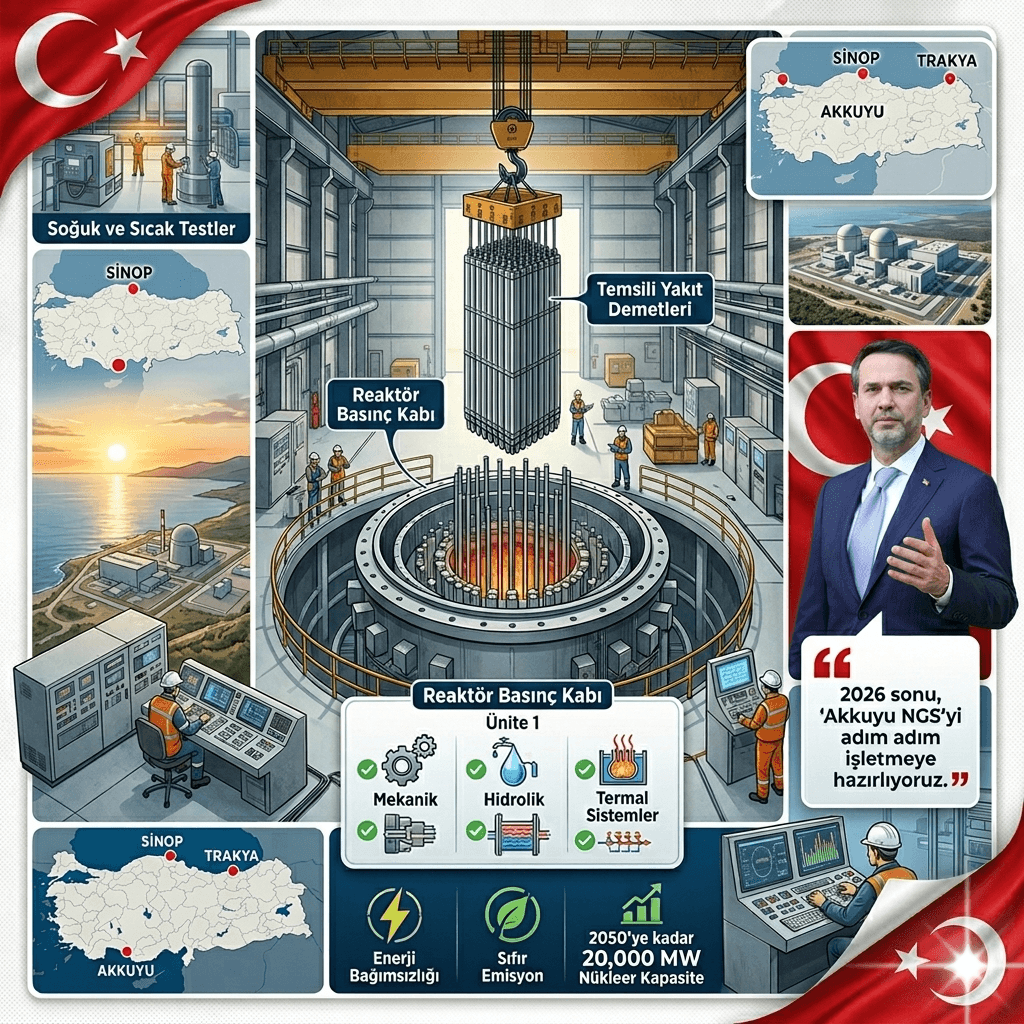 Akkuyu Nükleer Santrali’nde Kritik Aşama Tamamlandı: 2026’da İlk Elektrik Üretimi Hedefleniyor