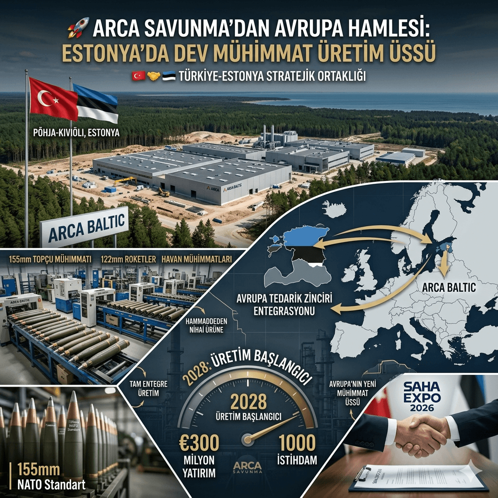 ARCA Savunma’dan Avrupa Hamlesi: Estonya’da 300 Milyon Euroluk Dev Mühimmat Üssü 2028’de Üretime Başlıyor