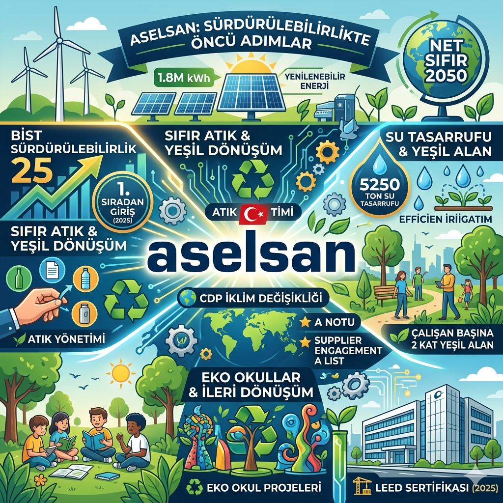 ASELSAN’dan Yeşil Dönüşüm Hamlesi: Sıfır Atık Projeleriyle Zirveye Çıktı, BIST Sürdürülebilirlik Endeksi’nde İlk Sırada