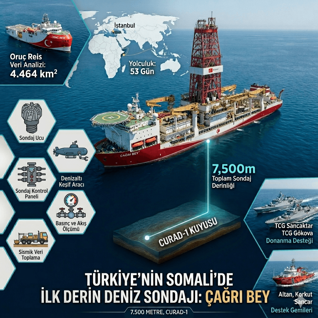 Çağrı Bey’e Mogadişu’da Görkemli Karşılama: 234 Günlük Veriyle Başlayan Tarihi Sondaja Donanma Gemileri Eşlik Ediyor!