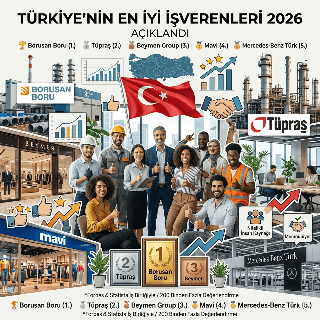 Çalışanlar Seçti: Türkiye'nin En İyi İşverenleri 2026 Açıklandı, Zirvede Borusan Boru Var