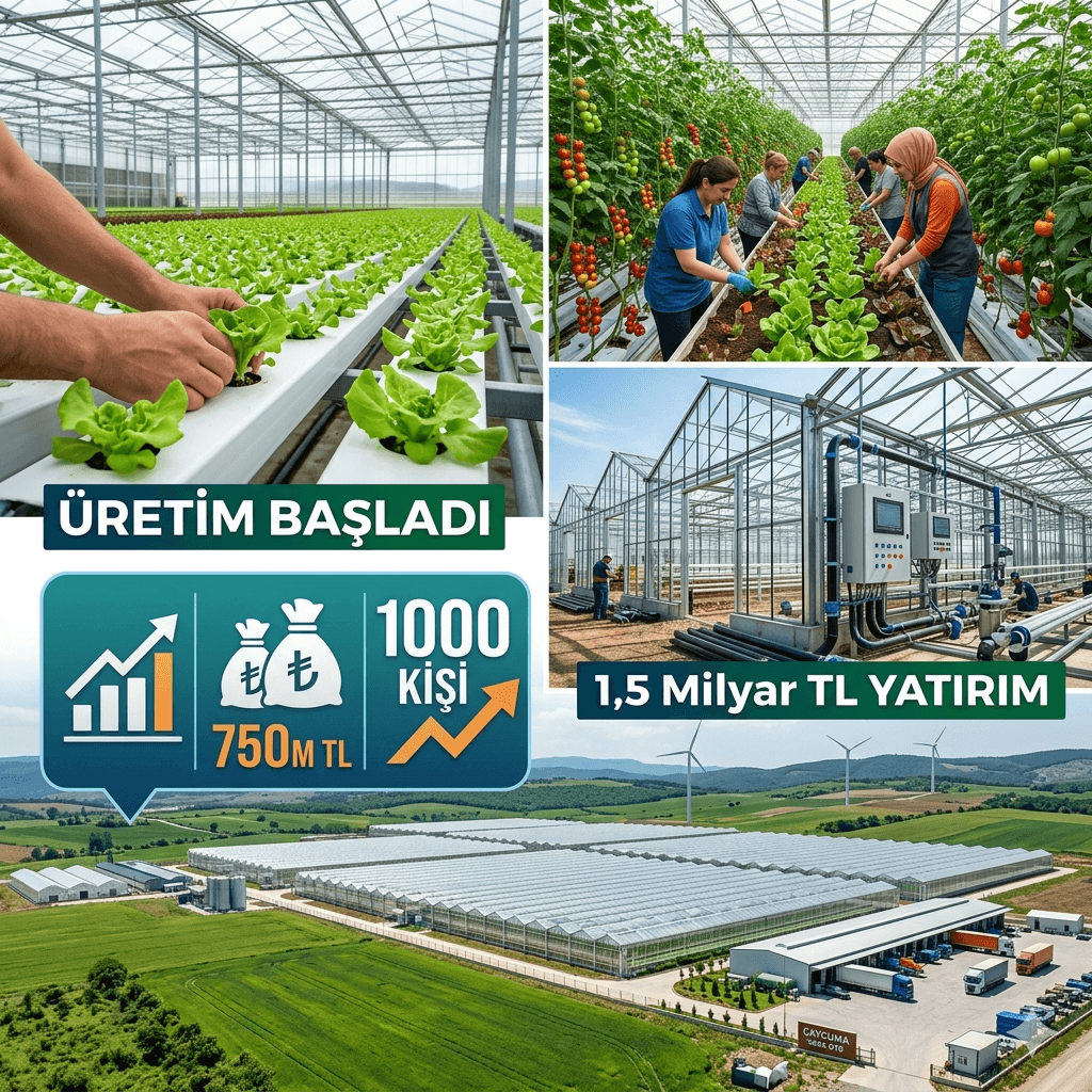 Çaycuma Sera OTB’de Üretim Başladı: 1,5 Milyar TL’lik Yatırım 1000 Kişiye İş Sağlayacak