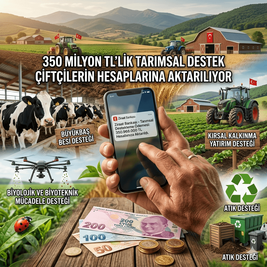 Çiftçilere 350 Milyon TL Destek Ödemesi Başladı: Bakan Yumaklı Duyurdu!