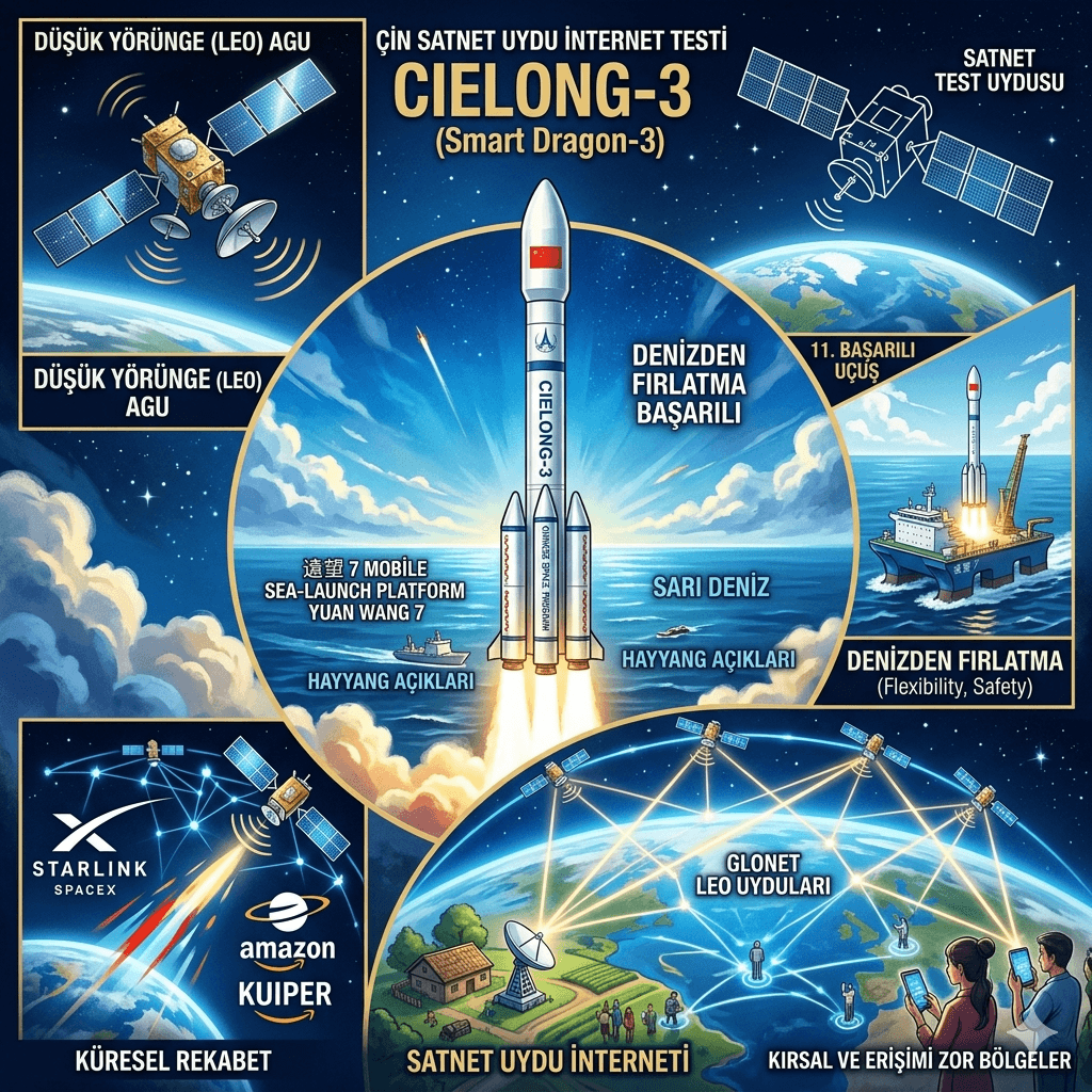 Çin Uzayda Vites Yükseltti: Cielong-3 ile Uydu İnternet Hamlesi, Küresel Rekabet Kızışıyor!