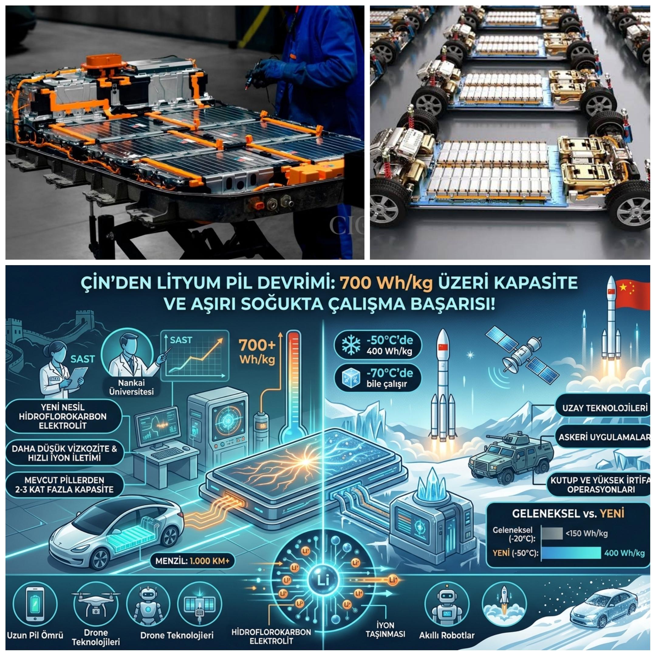 Çin’den Batarya Devrimi: 700 Wh/kg Kapasiteli Yeni Nesil Lityum Pillerle Elektrikli Araçlarda 1000 KM Dönemi!