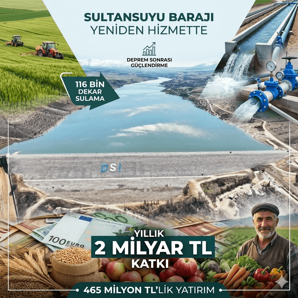 Depremde Hasar Görmüştü: Sultansuyu Barajı 465 Milyon TL Yatırımla Yeniden Açıldı, Ekonomiye Yıllık 2 Milyar TL Katkı!
