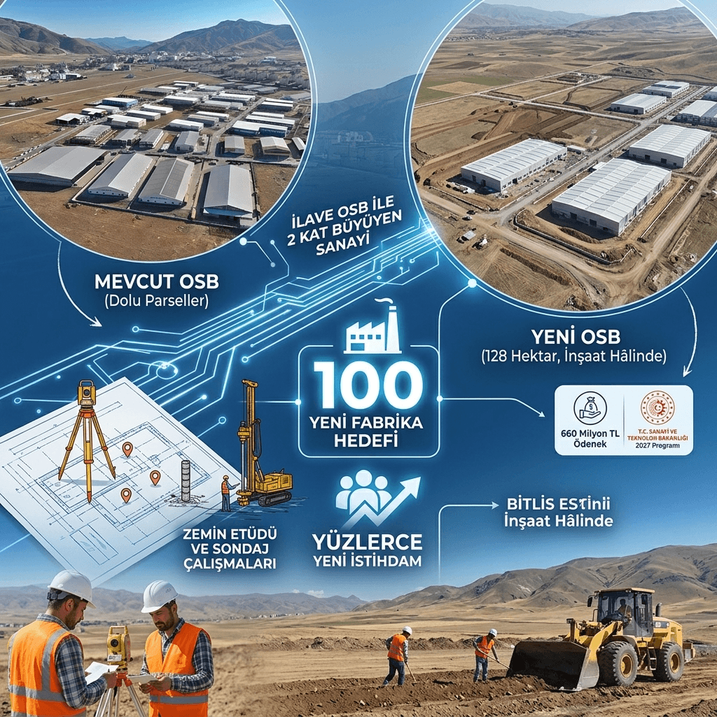 Doğu’da Sanayi Hamlesi: Bitlis’e 100 Yeni Fabrika Geliyor, OSB İki Kat Büyüyor