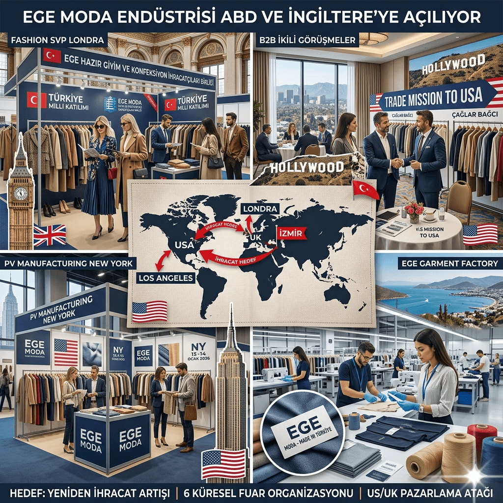 Ege Moda Endüstrisi ABD ve İngiltere’ye Açılıyor: İhracatta 2 Milyar Dolarlık Yeni Hedef
