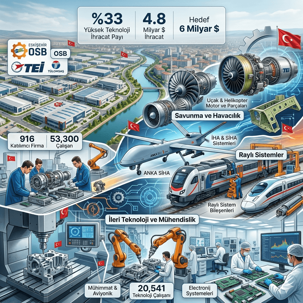 Eskişehir Sanayisinde Rekor Hedef: Yüksek Teknolojide %33 Pay, İhracatta 6 Milyar Dolar Hedefi!